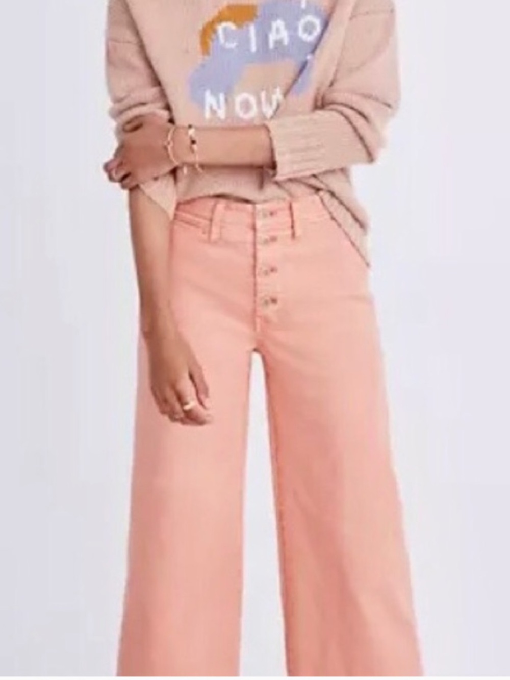 Madewell Peach-Coral High-Rise Jeans cropped NWT size 29T